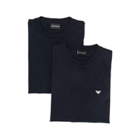 Emporio Armani Camiseta decote careca com logo - Azul