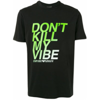 Emporio Armani Camiseta Don't Kill My Vibe - Preto