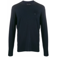 Emporio Armani Camiseta mangas longas com logo - Azul