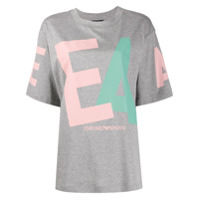 Emporio Armani Camiseta oversized com estampa gráfica - Cinza