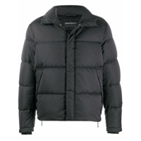 Emporio Armani Casaco matelassê monogramado - Preto