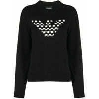 Emporio Armani checkerboard logo sweatshirt - Preto