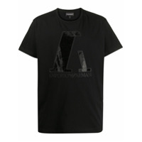 Emporio Armani embellished logo T-shirt - Preto