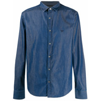 Emporio Armani embroidered-logo denim shirt - Azul
