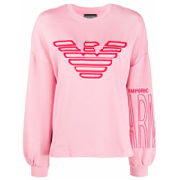 Emporio Armani embroidered logo loose fit sweatshirt - Rosa