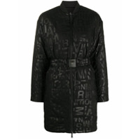Emporio Armani graphic-print puffer coat - Preto
