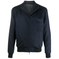 Emporio Armani Jaqueta gola alta com acabamento canelado - Azul