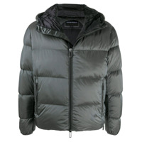 Emporio Armani Jaqueta matelassê com capuz - Cinza