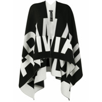 Emporio Armani Pelerine de tricô com abertura frontal - Preto