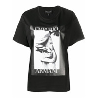 Emporio Armani photographic logo print T-shirt - Preto