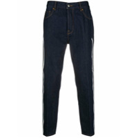 Emporio Armani side stripe straight-leg jeans - Azul