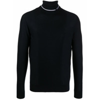 Emporio Armani Suéter canelado com logo - Azul