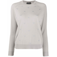 Emporio Armani Suéter com logo bordado - Cinza