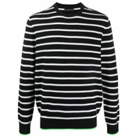 Emporio Armani Suéter de tricô com listras - Preto