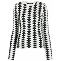 Emporio Armani Suéter decote careca com padronagem geométrica - Cinza