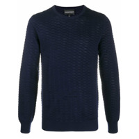Emporio Armani Suéter mangas longas de tricô - Azul
