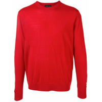 Emporio Armani Suéter texturizado com logo - Vermelho