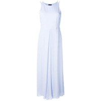 Emporio Armani Vestido longo com detalhe de pregas - Azul