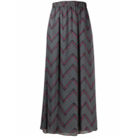 Emporio Armani zigzag print elasticated waist skirt - Cinza