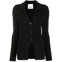 Erika Cavallini Cardigan canelado de lã virgem - Preto