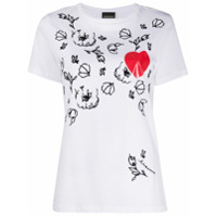 Ermanno Ermanno Camiseta slim com patch de coração - Branco