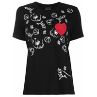Ermanno Ermanno Camiseta slim com patch de coração - Preto