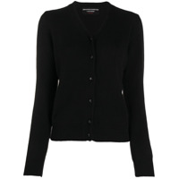Ermanno Scervino Cardigan de cashmere com acabamento canelado - Preto