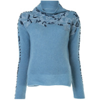 Ermanno Scervino floral embroidery cashmere jumper - Azul