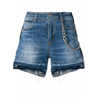 Ermanno Scervino Short jeans com detalhes puídos - Azul