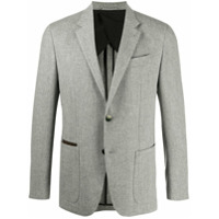 Ermenegildo Zegna Blazer de tweed com estampa espinha de peixe - Cinza