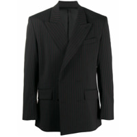 Ernest W. Baker Blazer risca de giz com abotoamento duplo - Preto