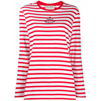 Être Cécile Blusa mangas longas com listras - Vermelho