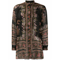 Etro Blusa de seda com estampa floral - Preto