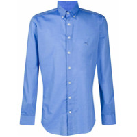 Etro Camisa com abotoamento e logo bordado - Azul