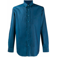 Etro Camisa com abotoamento e logo bordado - Azul