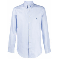 Etro Camisa com abotoamento e logo bordado - Azul