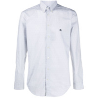 Etro Camisa com abotoamento e logo bordado - Cinza