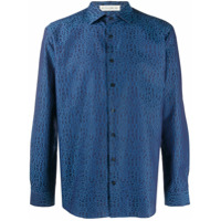 Etro Camisa jacquard com estampa de leopardo - Azul