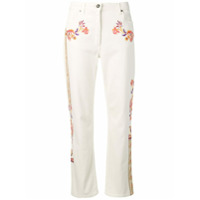 Etro floral embroidered straight jeans - Neutro
