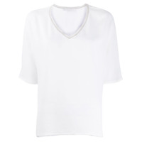 Fabiana Filippi Camiseta com acabamento contrastante - Branco