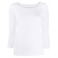 Fabiana Filippi Camiseta com gola contrastante - Branco