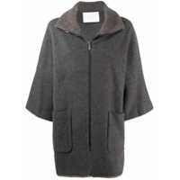 Fabiana Filippi Casaco pelerine com zíper - Marrom