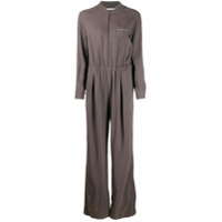 Fabiana Filippi MacacÃ£o pantalona com zÃ­per - Marrom