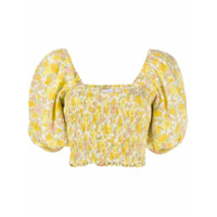 Faithfull the Brand Blusa com elástico e estampa floral - Amarelo