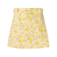 Faithfull the Brand Short com cinto e estampa floral - Amarelo
