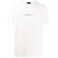 Family First Camiseta de algodÃ£o com estampa de slogan - Branco