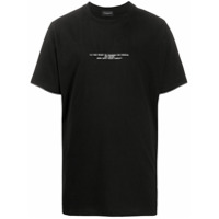 Family First Camiseta de algodÃ£o com estampa de slogan - Preto