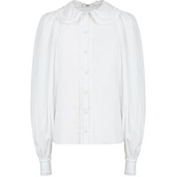 Fendi Blusa com babados e abotoamento frontal - Branco