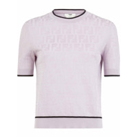 Fendi Blusa de tricô com padronagem FF - Rosa