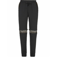 Fendi Calça esportiva FF com recorte em mesh - Preto